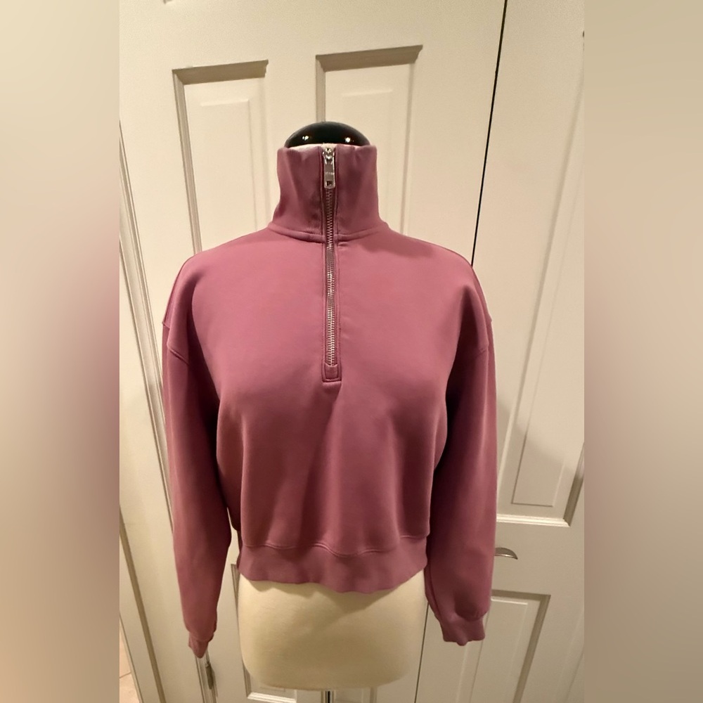 YPB Women's Mauve neoKNIT MAX Half-Zip Sweater Crew Pullover Size Small